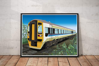 create a custom railway poster illustration