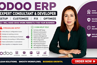 setup customize fix odoo erp inventory CRM, pos odoo accounting with bank feeds