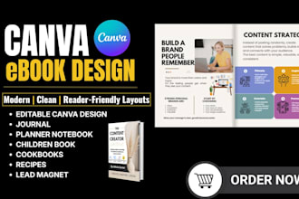 canva ebook design, workbook, lead magnet, pdf, digital guide,etsy, paperback