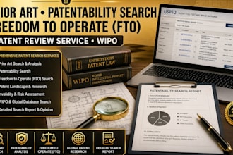 prior art patentability search freedom to operate fto patent review wipo
