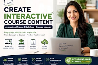 create interactive course content, elearning course, syllabus and course upload