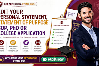edit your personal statement, statement of purpose, phd or college application