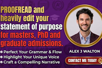 proofread or edit your statement of purpose, grad school phd college application