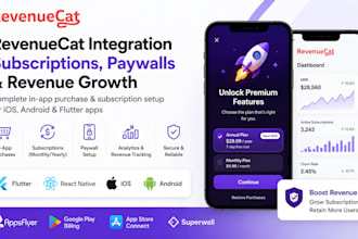 integrate revenuecat sdk for flutter, ios and android apps