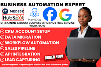 setup facebook ads manychat hubspot google calendar medesk booking automation