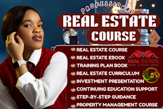 create a real estate investing course coaching or training program or KDP ebook