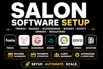 setup fresha vagaro glossgenius booksy acuity onroio boulevard salon software
