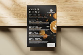 design a restaurant menu, food menu or price list