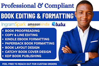 do book editing, amazon kdp ebook and paperback formatting, novel book editor