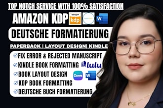do german KDP book formatting kindle book formatting and paperback layout design