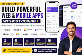 build no code app using bubble io adalo softr io flutterflow