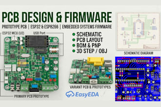 design pcb layout, prototype pcb, esp32 esp8266 embedded systems firmware
