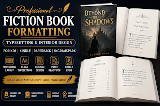 do professional fiction book formatting, typesetting and book interior design