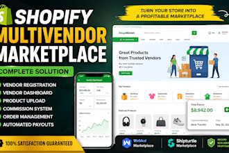 build, develop shopify multivendor ecommerce website marketplace
