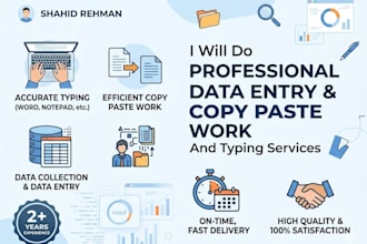do professional data entry and copy paste work
