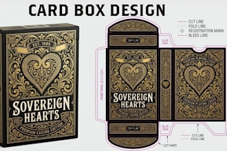 design card game box, tuck box, playing card packaging and board game box