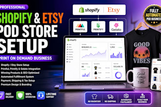setup shopify esty pod shop gelato print on demand printful printify