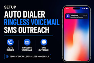 setup sweepstkes ringless voicemail drops cold call lead ai auto dialer outbound