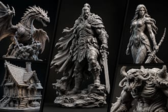sculpt miniatures, figurines and creatures for 3d printing