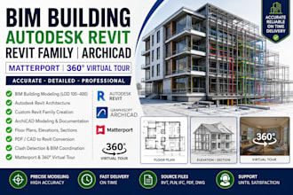 bim building models autodesk revit family archicad matterport 360 virtual tour