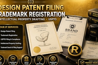 design patent filing trademark registration intellectual property drafting uspto