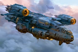 design a sci fi spaceship art