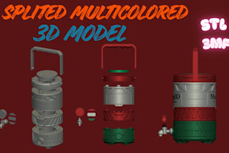 add color and split 3d models, convert 2d to 3d stl to 3mf
