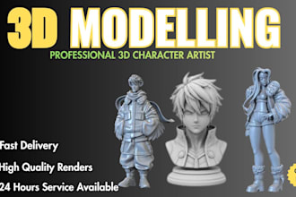 design custom 3d models, statues for printing and painting