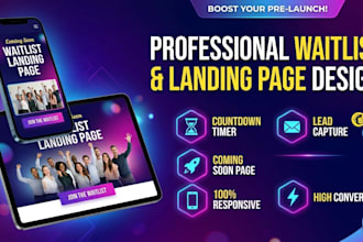 design waitlist landing page coming soon page sales funnel opt in squeeze page