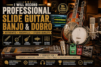 record professional slide guitar, banjo and dobro