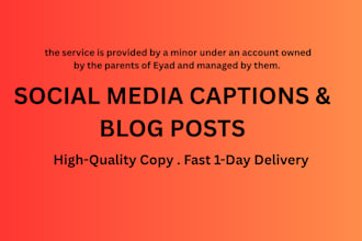 do social media captions and blog posts