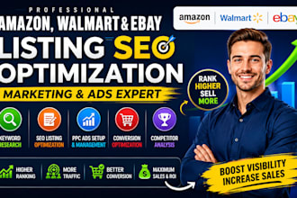 optimize amazon walmart ebay listings SEO ranking product ads marketplace growth