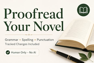 proofread your novel, romance, or fiction manuscript