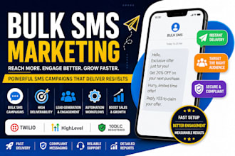 send bulk SMS marketing campaigns, text message automation and SMS blasts
