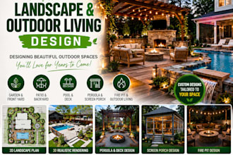 design garden frontyard backyard patio pool deck pergola firepit screen porch
