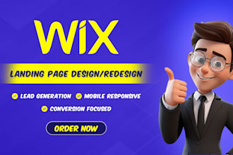 design or redesign a wix landing page , squeeze page or onepage website