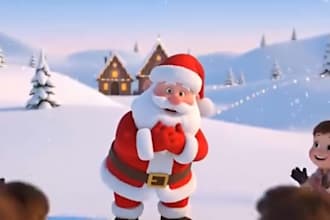 create ai christmas video,3d christmas animation video ai christmas greeting ads