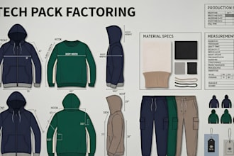 create a professional tech pack fashion tech pack for clothing manufacture