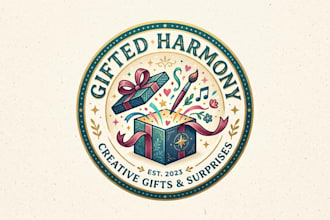 design a creative gift box logo for your shop or brand