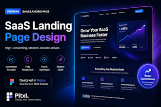 design high converting saas landing page UI UX and cro