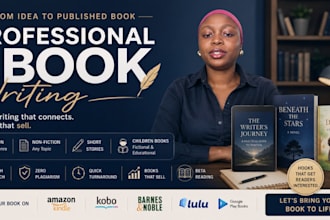 ghostwrite your ebook, novel, selfhelp book, fiction, non fiction for kdp