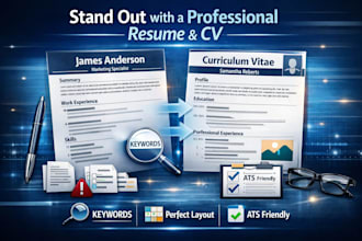 create or format a professional resume and CV