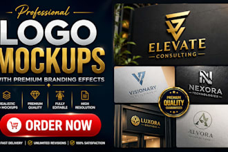 design realistic company logo mockups with premium branding effects
