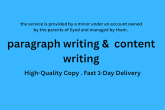do paragraphs, content writing and creative content writing