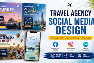 create travel agency social media posts in canva