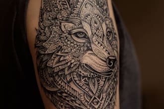 design a bold custom color tattoo artwork