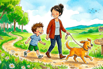 illustrate children story book illustration, children story, book cover