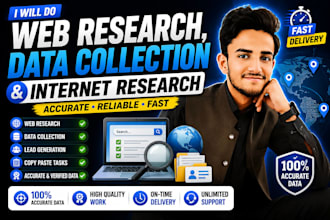 internet research, web research and data collection
