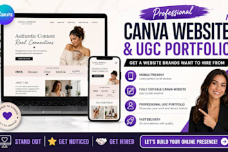 design canva website ugc portfolio ugc website landing page
