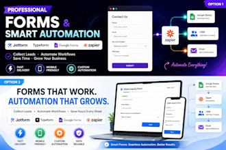 create jotform, typeform, google forms and smart automation